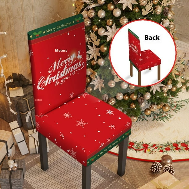 4 fundas navideñas para sillas de comedor, fundas estampadas para sillas, decoración navideña, protector de muebles para cocina
