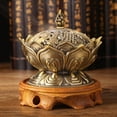thumbnail image 5 of JANDEL Zinc Alloy Incense Burner Lotus Incense Burner Decorative Craft Alloy Incense Burner Home Office Decor, 5 of 10