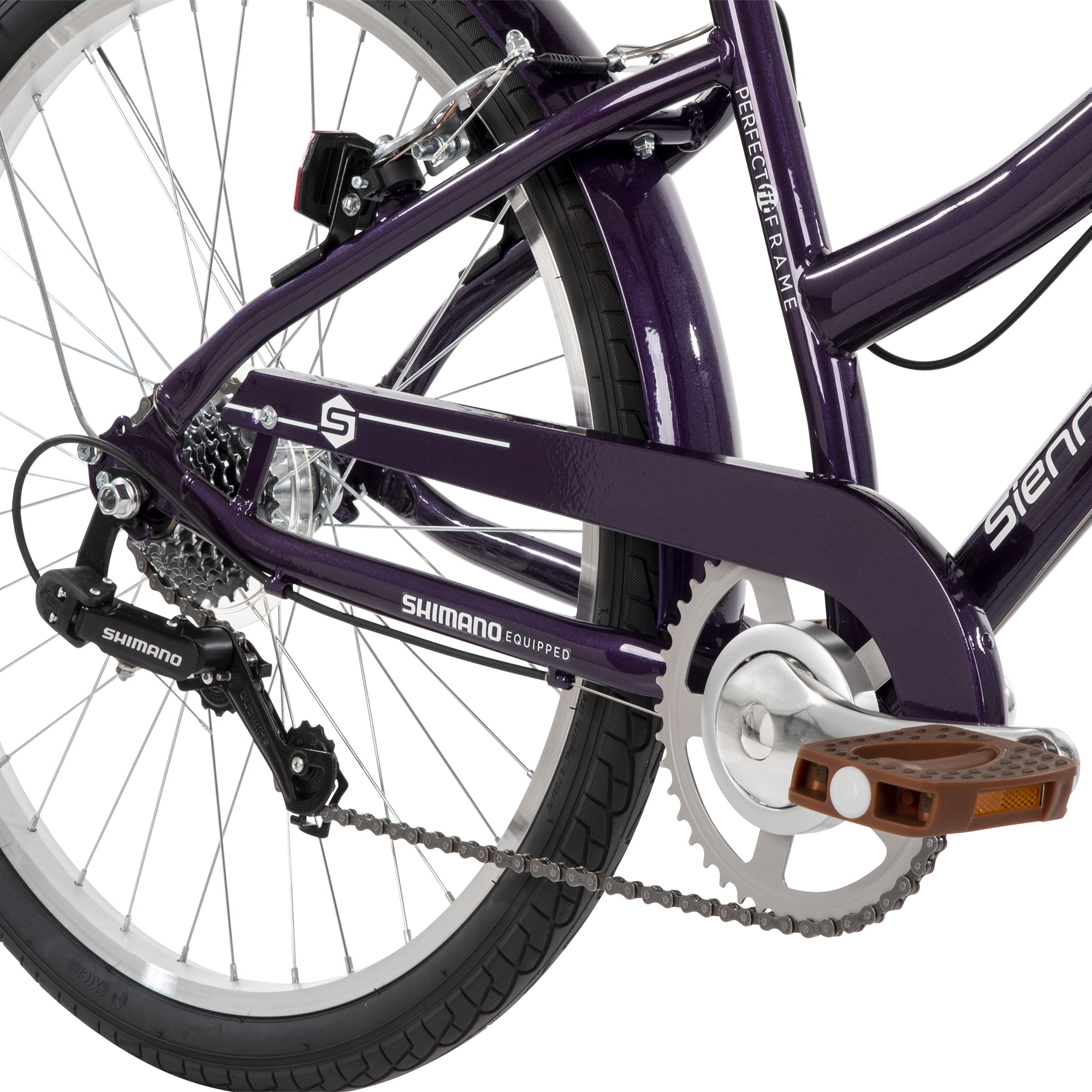 Huffy 24" Sienna Comfort Bike, 7-Speed Shimano, Fits Riders 58" - 70", Purple, Adult, Women's