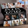 thumbnail image 5 of Dad Gifts Blanket Custom Blanket with Photos Text Personalized Best Dad Ever Pictures Collage Throw Blanket Customized Father's Day Birthday Gifts for Dad Father Papa, 5 of 6