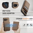 thumbnail image 3 of Decase for Google Pixel 9 Pro XL Wallet Case with Card Holder, Compatible with Mag-safe, RFID Blocking 2 in 1 Detachable Protective Phone Leather Cover with Kickstand for Women Men, Brown, 3 of 13