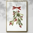 thumbnail image 2 of Mistletoe Bow I - Framed Gallery Wrapped Holiday Canvas - 17 x 25 - Gold Frame, 2 of 8