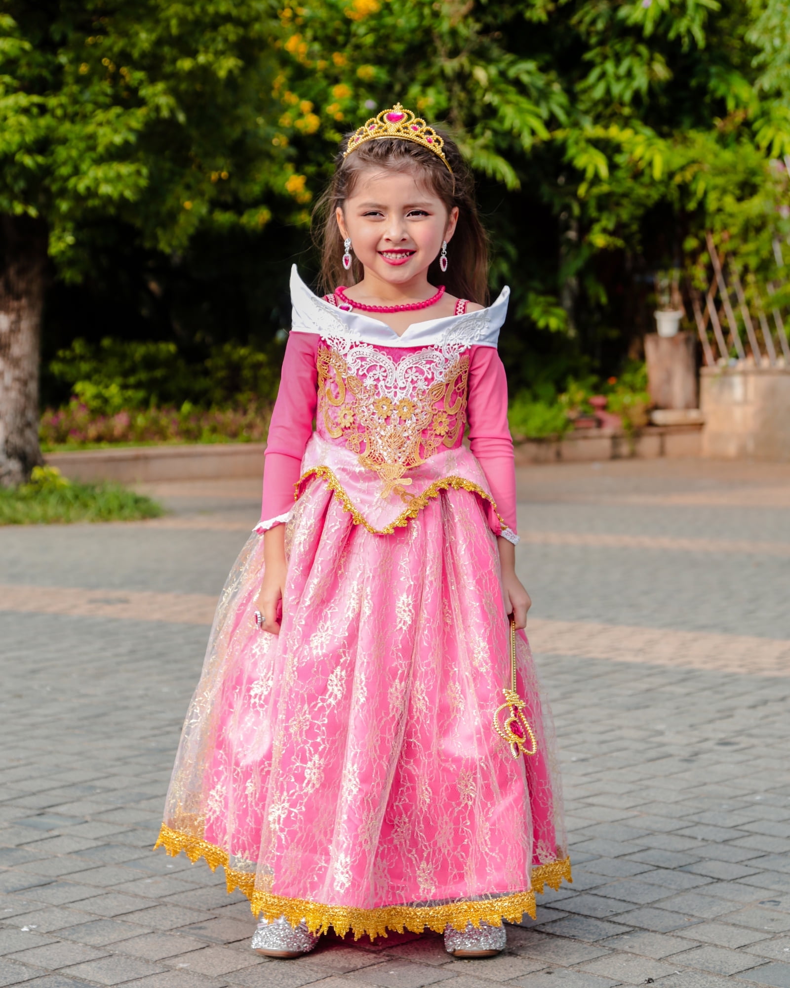 Jurebecia Girls Aurora Princess Dress up Fancy Dresses Birthday