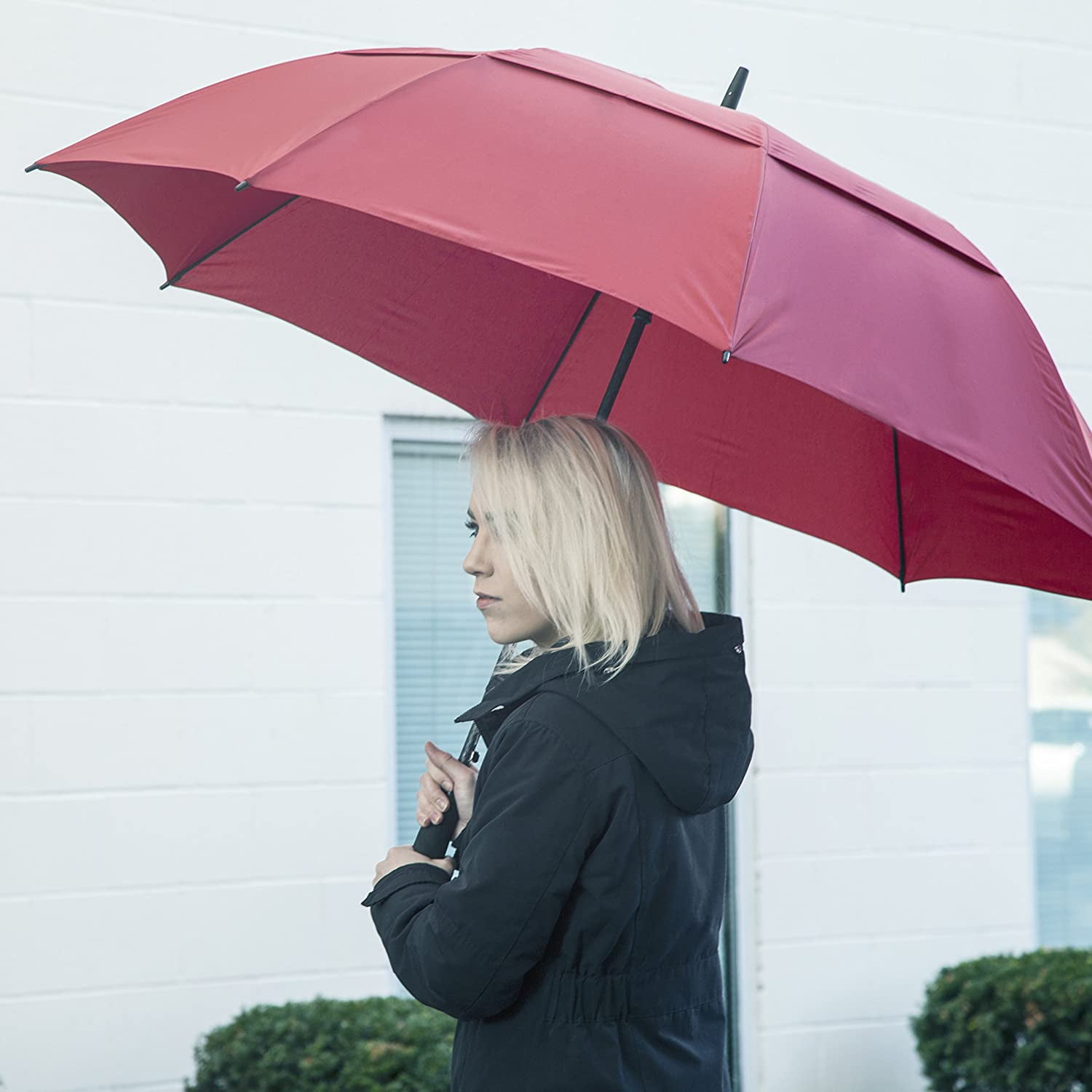 62 Inch Golf Umbrella (Red, 1-Pack) UV Umbrella Protection Sun Big Umbrella Waterproof Canopy Umbrella for Women Umbrellas for Kids Oversized Umbrella