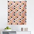 thumbnail image 1 of Kittens Tapestry, Cat Faces with Ice Cream Rainbow Clouds and Hearts Cartoonish Repetition, Fabric Wall Hanging Decor for Bedroom Living Room Dorm, 5 Sizes, Peach and Multicolor, by Ambesonne, 1 of 1