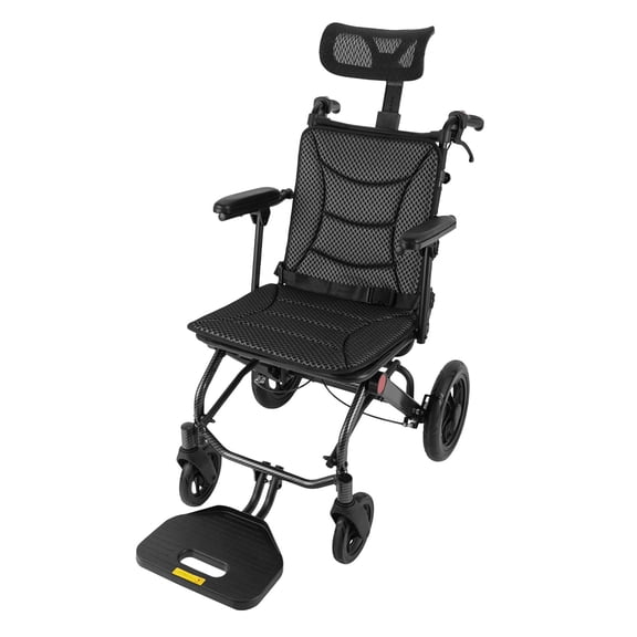 ZhdnBhnos Reclining Wheelchairs Folding Transport Wheelchair for Seniors Adult Reclining Wheelchair Adjustable Backrest & Headrest Load Capacity 130kg/286.6lbs