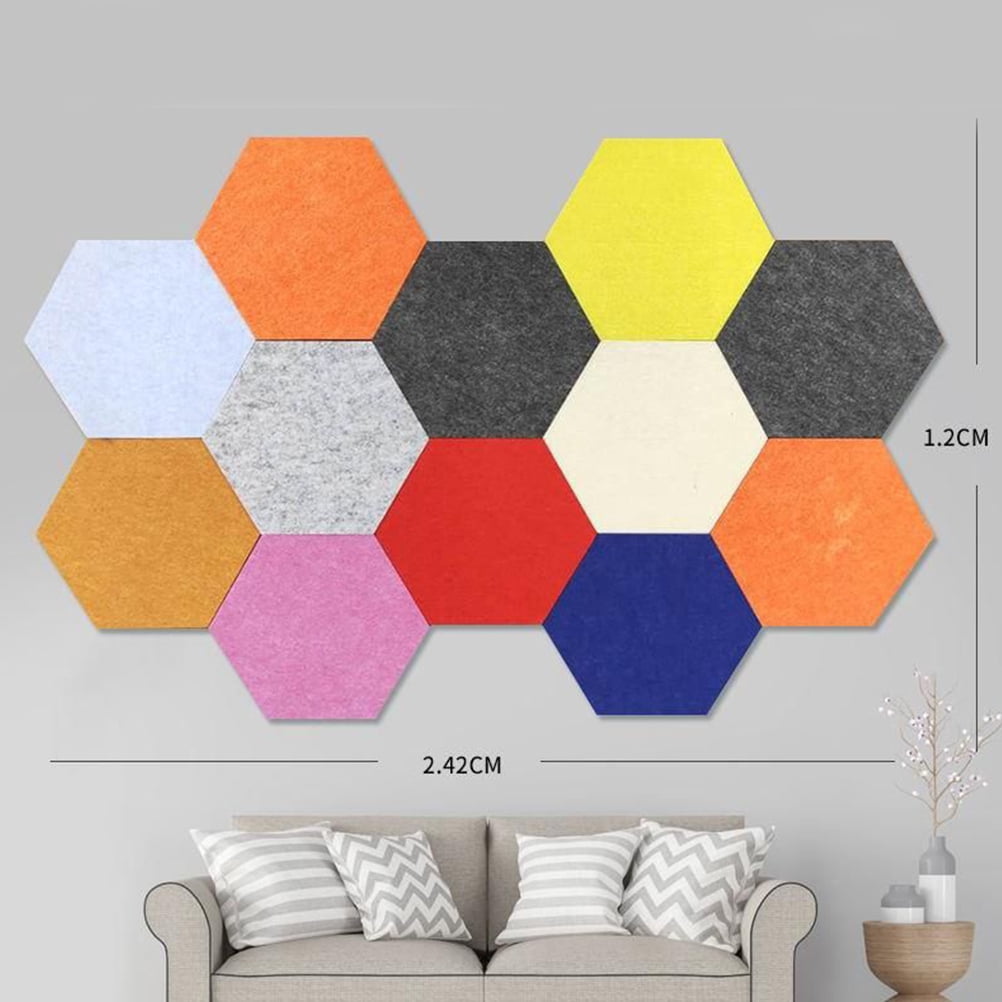 FOMIYES 10pcs Felt Cork Board Tiles Wall Decor Assorted Color for Home Decor