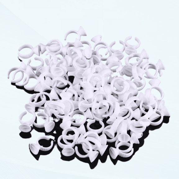 Tattoo Ink Ring, Glue Ring Container Pigments Holder Disposable Makeup Tattoo Ink Rings, for Eyelash Extension Nail Art(Trumpet separated)