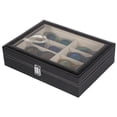 thumbnail image 3 of 8 Slot Organizer PU Leather Eyeglass Sunglasses Storage Glasses Display Box Case, 3 of 9