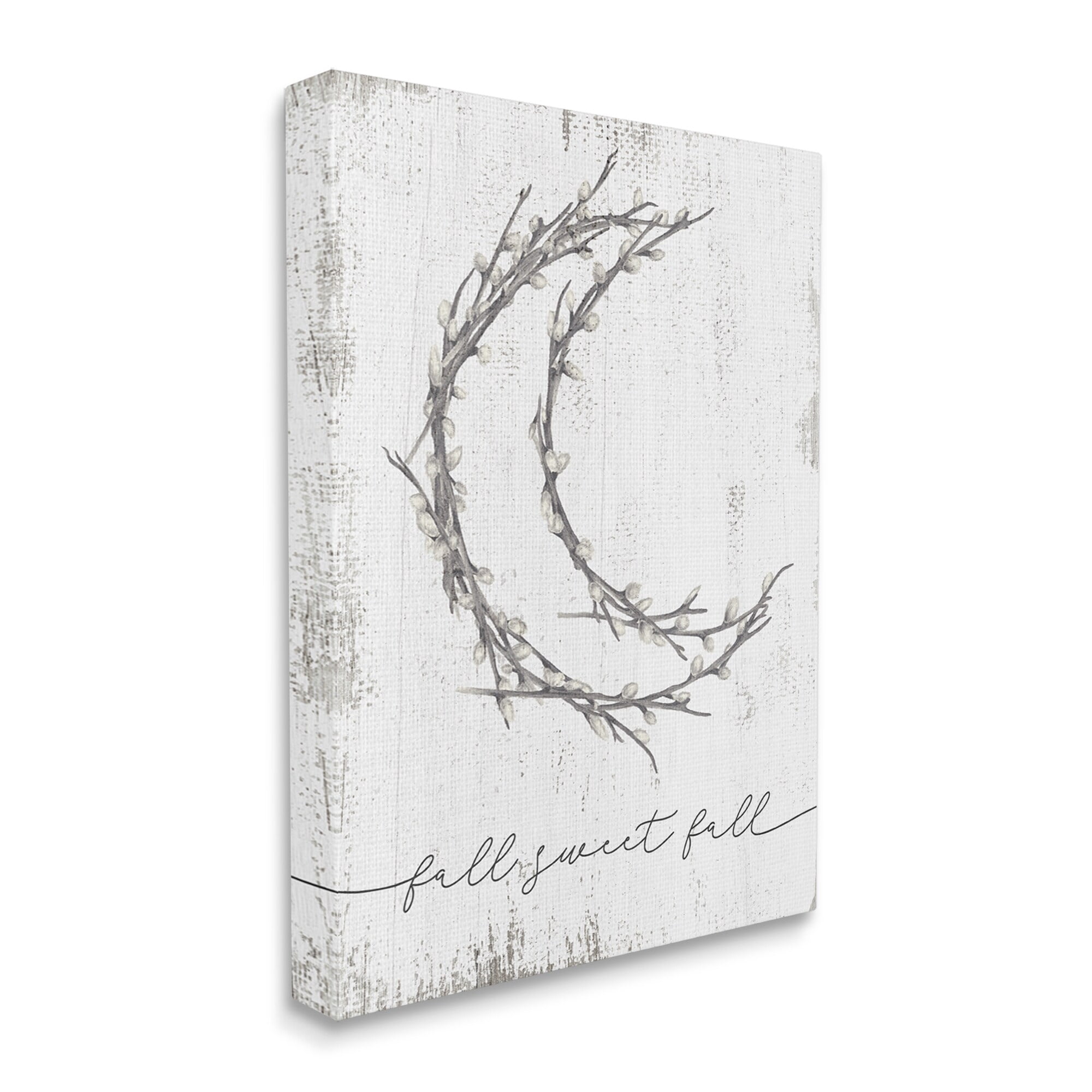 Stupell Industries Fall Sweet Fall Greeting Pussywillow Crescent Moon, 36 x 48,Design by Daphne Polselli