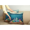 thumbnail image 3 of Ambesonne Ocean Throw Pillow Cover 2 Pack, Shell Houses Bubbles, 16", Teal Brown, 3 of 6