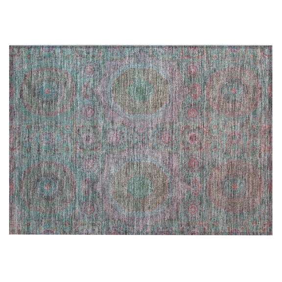 Dalyn Rugs Machine Washable Indoor/Outdoor Chantille Teal 1'8" x 2'6" Rug