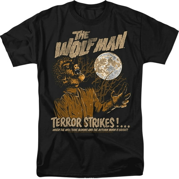 Universal Monsters Terror Strikes Unisex Adult T-Shirt, Black, Large