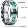 thumbnail image 4 of Men /Women 8mm Tungsten Wedding Rings Turquoise Inlay Engagement Anniversary Band Rings Comfort Fit Size 7-12, 4 of 5