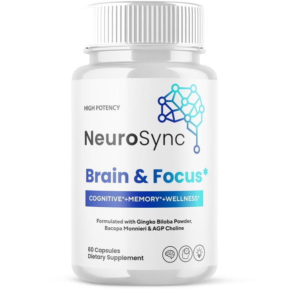 Neurosync Advanced Formula Brain Support Pills Maximum Strength Supplement Neuro Sync 60 Capsules