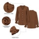 thumbnail image 3 of Camisas con cuello en V y botones para mujer, manga larga/corta, para oficina, informales, de negocios, blusas lisas, 3 of 6