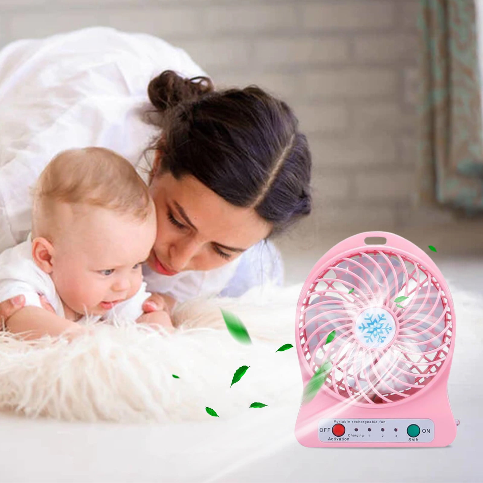 Anuirheih 3-Speed Portable Rechargeable Desktop Fan