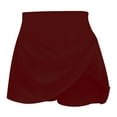thumbnail image 3 of Mrat Gym Shorts Ladies Pack Women's Fashion Color Fake Two Piece Yoga Pants 3/4 Shorts Women Half Short Pants Summer S-640 Wine L, 3 of 5