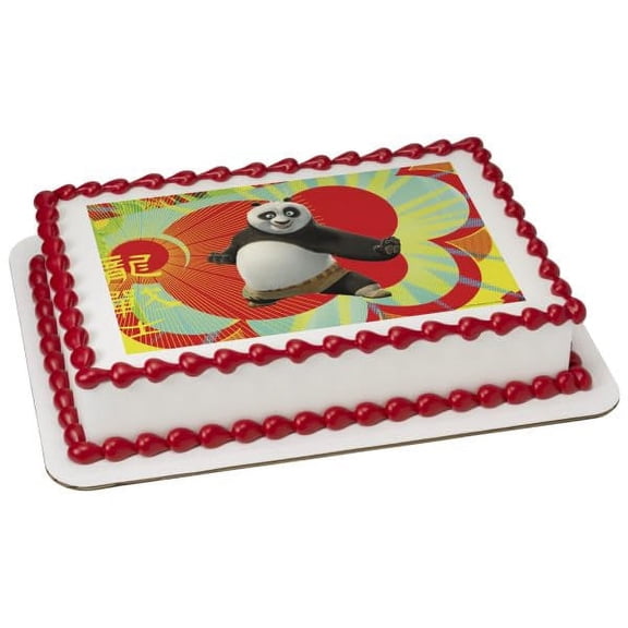 Kung Fu Panda Dragon Warrior PhotoCake® Edible Cake Topper Icing Image, (2 Inch Rounds Cupcake Size (12 Per Sheet))