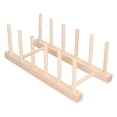 thumbnail image 4 of Bamboo Dish Plate Lightweight Portable Environmental Friendly Durable Pine Wood Dish Rack5 Grids 28cm, 4 of 14