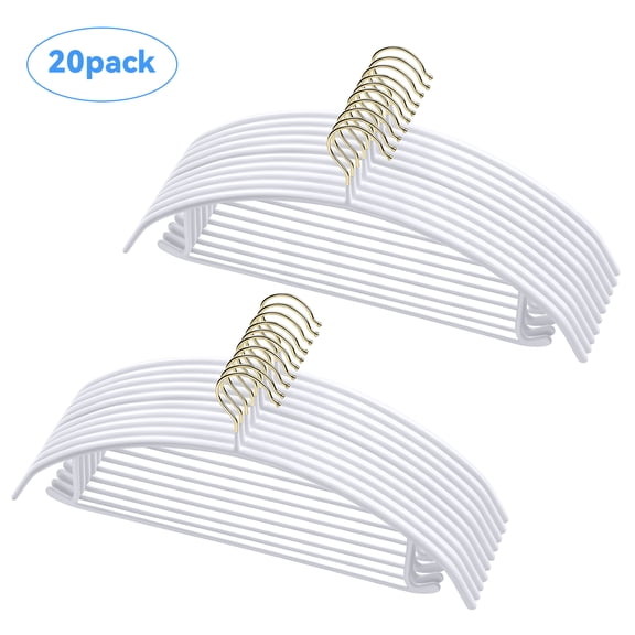 MAOFACE Non Slip Clothes Hangers 20 Pack, No Shoulder Bumps, 16.5" Wide