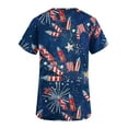 thumbnail image 5 of MELDVDIB Nursing Scrub Tops for Women 4th of July Patriotic Flag Print Working Uniform Short Sleeve V Neck Workwear Blouse T-shirt with Pockets, Gift, 5 of 5