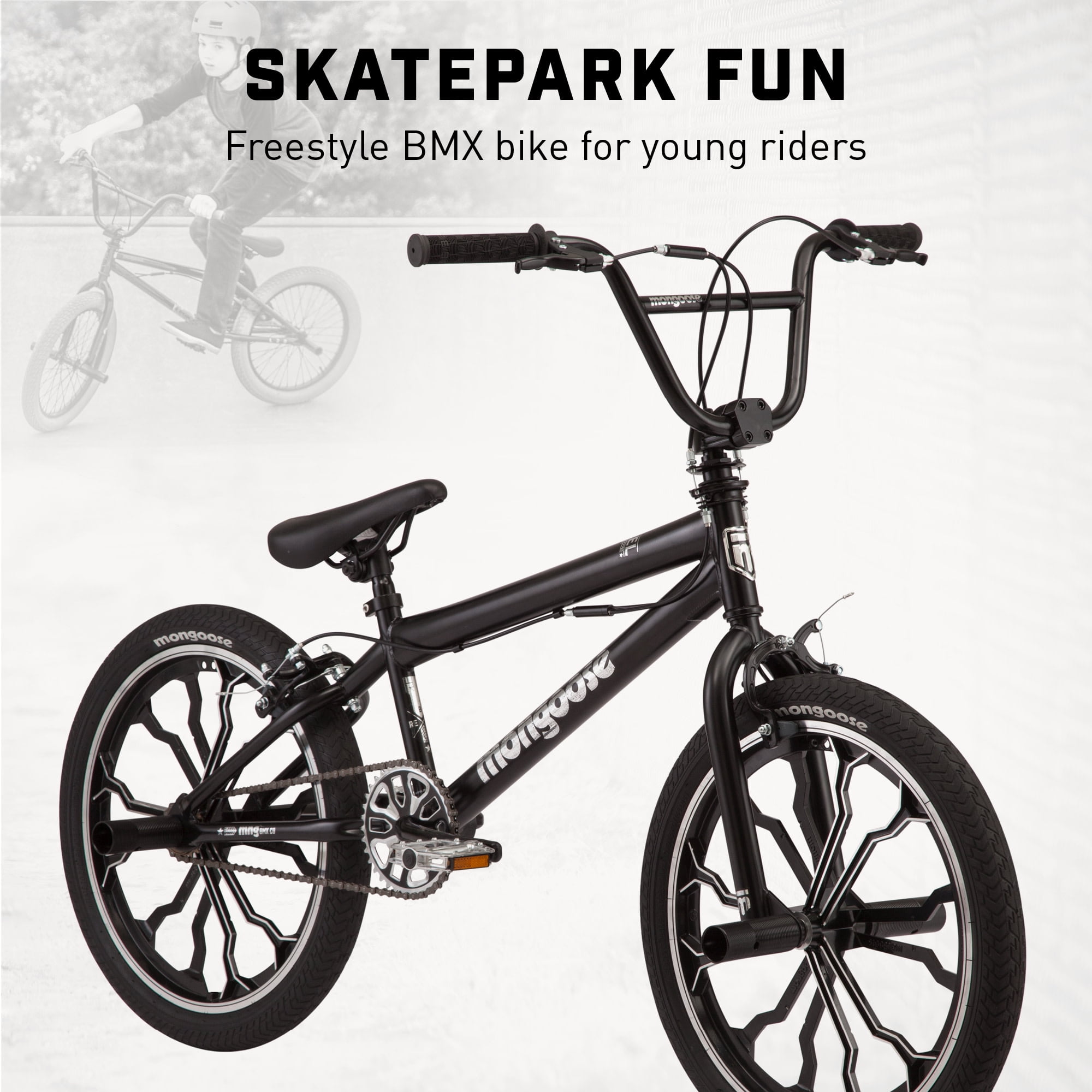 Mongoose Rebel Freestyle Mag BMX Bike for Boys, 20 inch