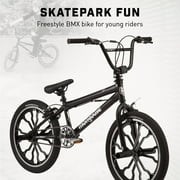 دراجة Mongoose Rebel Kids BMX ، 20 بوصة. عجلات ، أطفال وتوينز تتراوح أعمارهم بين 7-13 ، دراجة سوداء