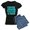 With Blue Strpe Pant, variant on CafePress - Coffee Books And Rain Pajamas - Women's Dark Pajamas