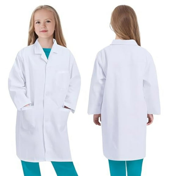 EnJoCho Childrens Doctor 𝖢ostume Child Science Experiment Suit White Coat Role Playing Work Clothes Pretend Play Lab Coat Kids Outerwear Career Outfit