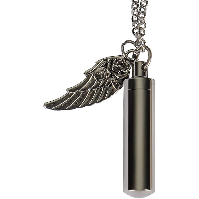 Collar de joyería de cremación para cenizas de mascotas, medallón colgante de acero inoxidable para hombres, mujeres, joyería conmemorativa, urnas, regalos, encanto para cenizas, flores secas, W kaili Sencillez