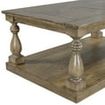 thumbnail image 4 of Rustic Floor Shelf Coffee Table with Storage,Solid Pine Wood, 4 of 4