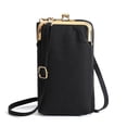 thumbnail image 1 of Bolso bandolera pequeño para mujer, monedero para teléfono móvil, cartera, tarjetero, bolsillo de viaje, monedero pequeño para teléfono móvilnegro:;:;, 1 of 6