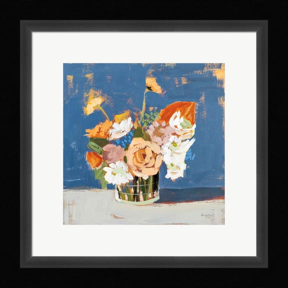 Great Art Now Peach and White Bouquet by Pamela Munger, Framed Wall Art, 21W x 21H
