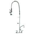 thumbnail image 3 of 47" Wall-Mount Kitchen Faucet with Pull-Down Pre-Rinse Sprayer, 8-Inch Center, 12-Inch Swing Spout, Durable Brass for Commercial Use, 3 of 11