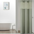 thumbnail image 1 of EcoNesxp Small Stall Shower Curtain S Hookless Waffle Weave Snap Closure Fabric Lining, 1 of 5