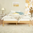 14 Inch Solid Wood Platform Bed Queen Bed Frame, Pine Wood Queen