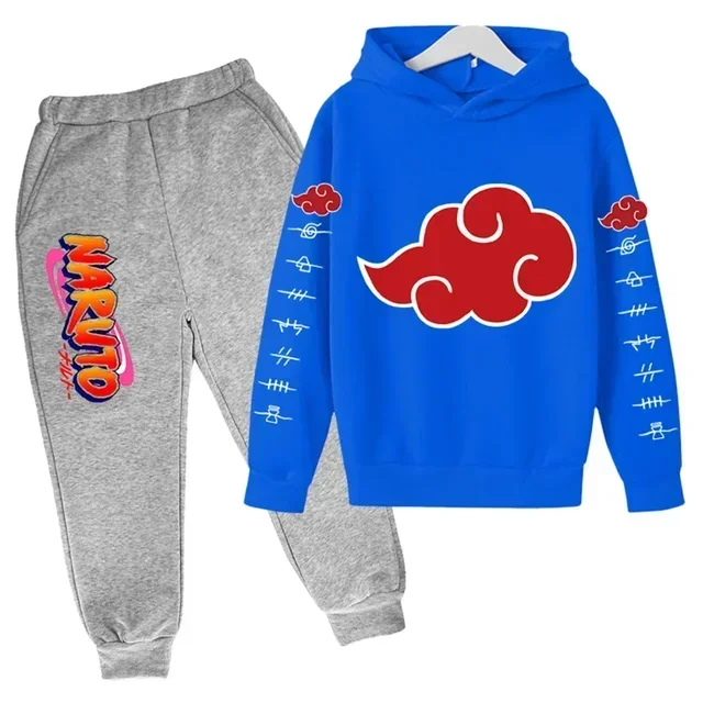 Ropa de Naruto para niños, sudaderas con capucha de moda para bebés, conjuntos de disfraces de Sasuke de Anime japonés Kakashi, otoño