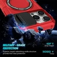 thumbnail image 6 of Case for iPhone 16 Pro Max 6.9" [Sliding Cover for Camera Protection] [Compatible with MagSafe] Shockproof Multifunctional Shell Case with Hidden Kickstand/Phone Ring Holder,Red,For iPhone 16 Pro Max, 6 of 10