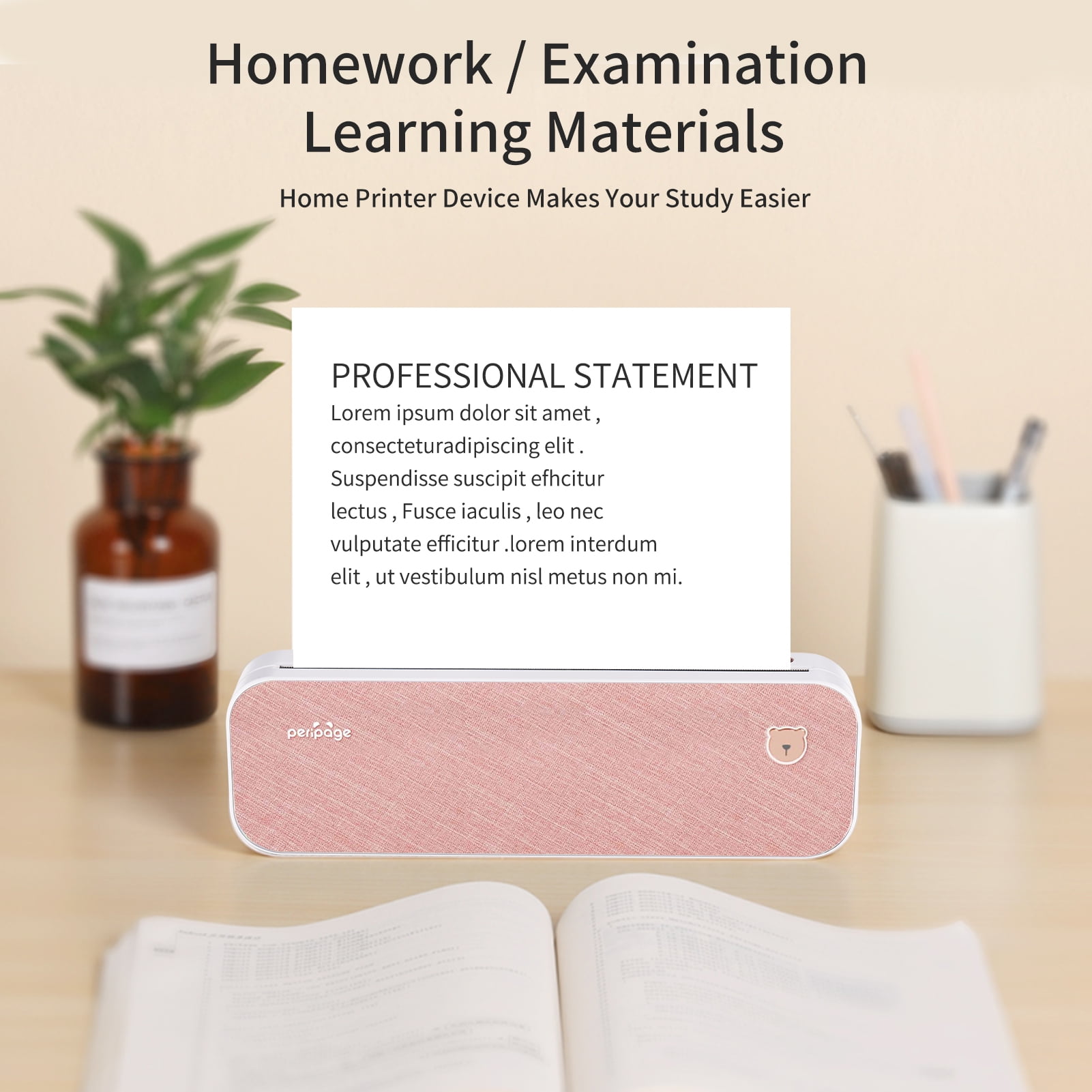 Wireless A4 Paper Printer Direct Thermal Transfer Wireless Printer Mobile 216mm Mini Mobile Photo Printer USB BT Connection With 1 Roll Thermal Paper