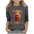 thumbnail image 2 of Cowsor Girls Sweatshirts Kids Cute Graphic Crewneck Pullover Tops Xmas Long Sleeve Holiday Shirts, 2 of 4