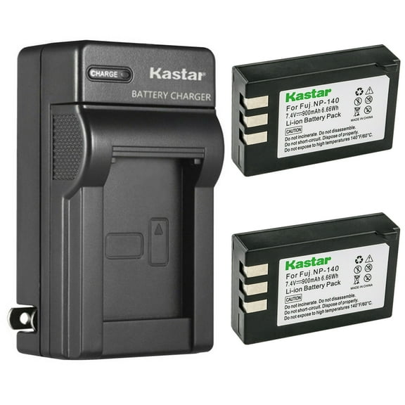 Kastar 2-Pack Battery and AC Wall Charger Replacement for Fujifilm NP-140 FNP-140 FNP140 Battery, Fuji BC-140 BC140 Charger, Fujifilm FinePix S100FS, FinePix S200EXR, FinePix S200FS, FinePix S205EXR