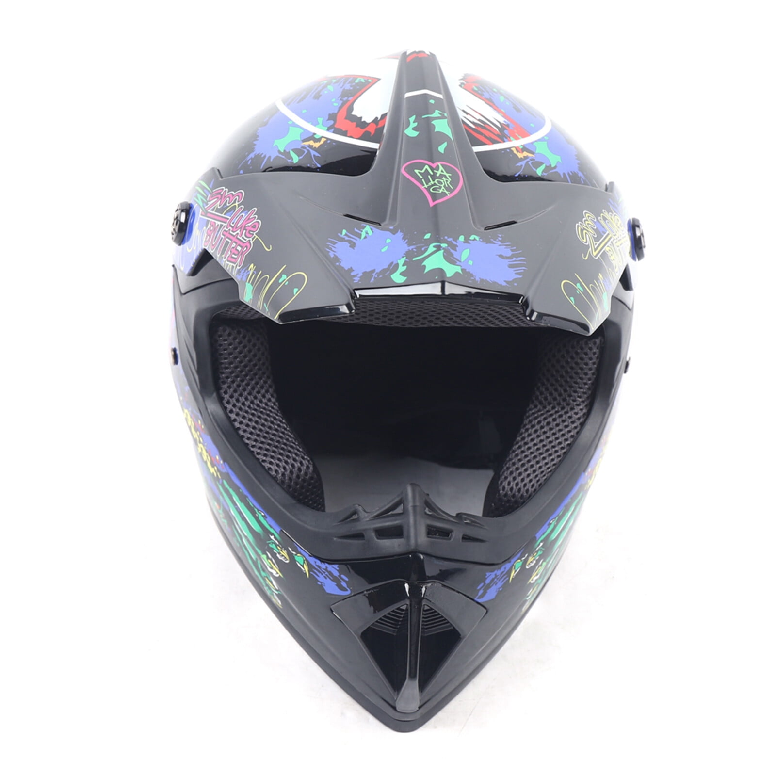 Motorcycle Dirt Bike Helmet with Gloves, Off Road Helmet Set for Unisex, 22.44-22.83in Head Circumference