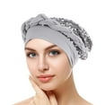 thumbnail image 2 of EnJoCho 2024 Fashion Chemo Cancer Head Hat Cap Ethnic Pre-Tied Braid Hair Cover Wrap Turban Headwear Elastic Headwrap Hat, 2 of 3