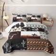 thumbnail image 2 of Erosebridal Western Cowboy Twin Quilt Set for Women Men, Brown Tribal Abstract Print Twin Coverlet Set, 2pcs, 2 of 7