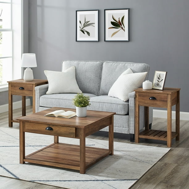 Manor Park Modern Farmhouse Grooved Shelf Reclaimed Barnwood Accent