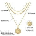 thumbnail image 5 of TURANDOSS Layered Initial Necklaces for Women 14K Gold Plated Layered Initial Necklaces Paperclip Chain Hexagon Pendant Necklaces Gold Initial Necklaces for Women Jewelry, 5 of 6