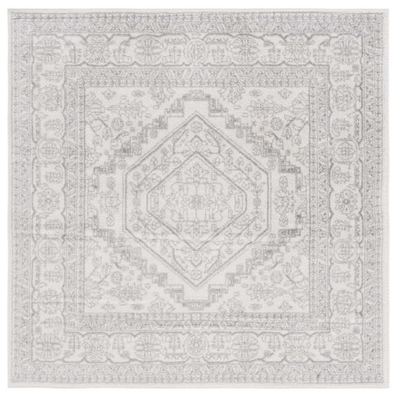 SAFAVIEH Adirondack Xavier Oriental Area Rug, Ivory/Silver, 6' x 6' Square