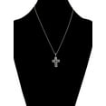 thumbnail image 2 of Brilliance Fine Jewelry Simulated Diamonds & Mother of Pearl Cross Pendant in Sterling Silver, 2 of 4