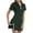 short sets 162#Army Green, variant on WAYUTE Short Sets Women 2 Piece Outfits Slim Fit Soft Stretch Lapel Zipper Short Sleeve Solid Color Athletic Sport Set